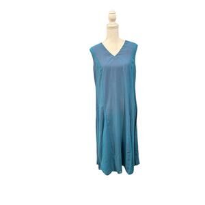 New Nazila Couture Teal Sleeveless Tunic Dress, Size L